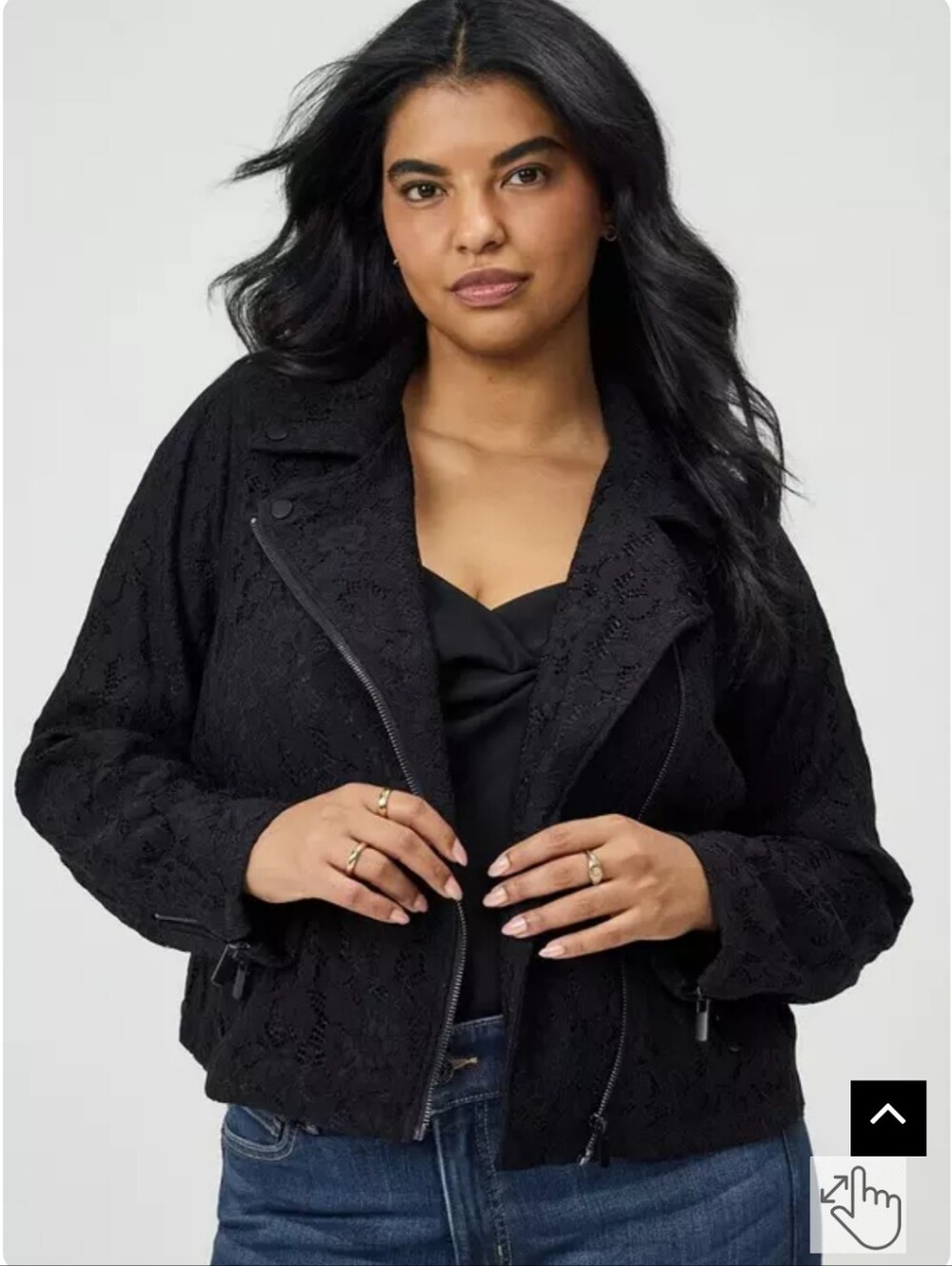 Torrid Plus Size 3x: Black Lace Moto Jacket - Women's Stylish Zip Front